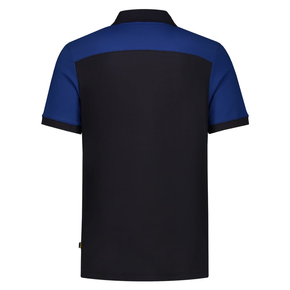 Tricorp Poloshirt Bicolor Naden marineblauw koningsblauw achterkant 202006