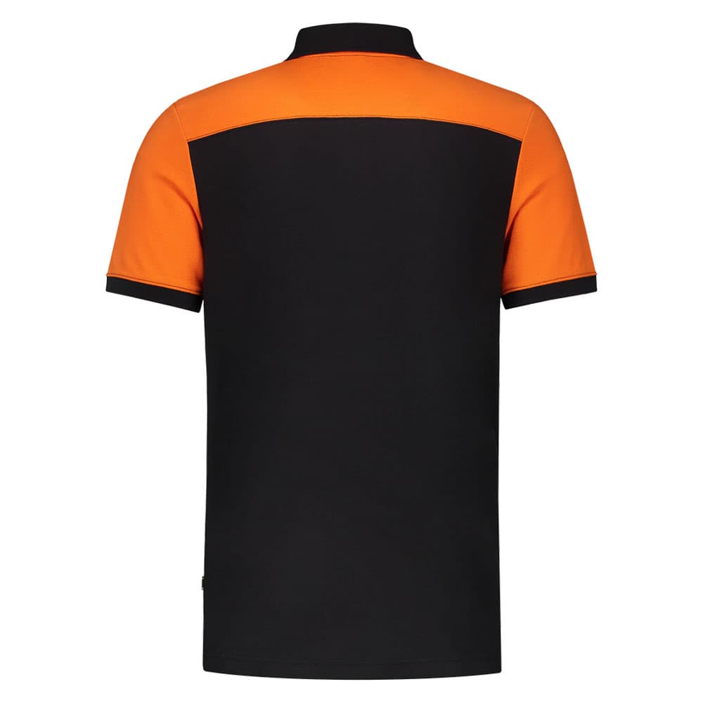 Tricorp Poloshirt Bicolor Naden zwart oranje achterkant 202006