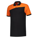 Tricorp Poloshirt Bicolor Naden zwart oranje voorkant 202006