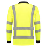Tricorp Poloshirt RWS Birdseye Lange mouw fluor geel achterkant 203005