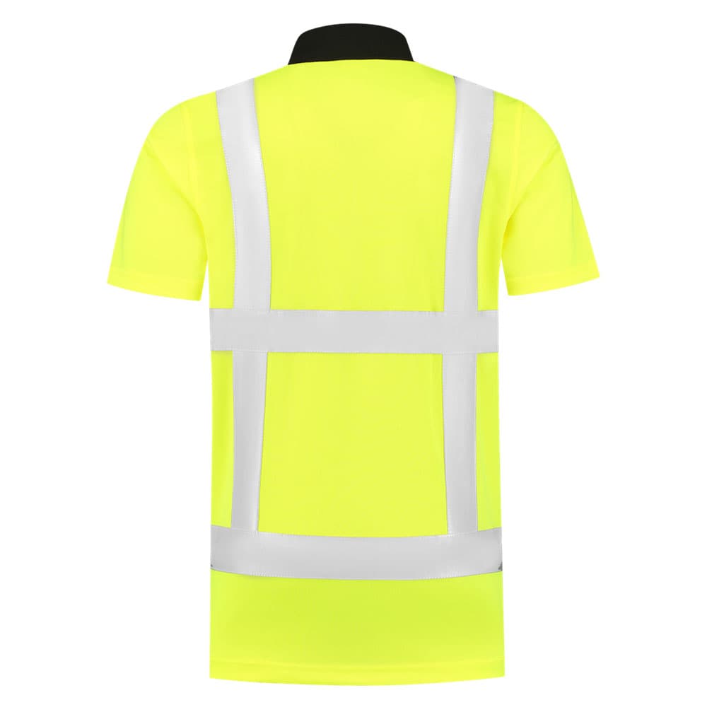 Tricorp Poloshirt RWS Birdseye fluor geel achterkant 203006