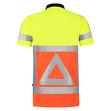 Tricorp Poloshirt Verkeersregelaar fluor oranje fluor geel achterkant 203011