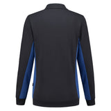 Tricorp Polosweater Bicolor Dames marineblauw koningsblauw achterkant 302002