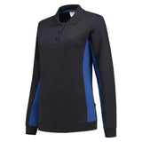 Tricorp Polosweater Bicolor Dames marineblauw koningsblauw voorkant 302002