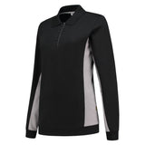 Tricorp Polosweater Bicolor Dames zwart grijs voorkant 302002