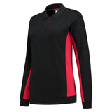 Tricorp Polosweater Bicolor Dames zwart rood voorkant 302002