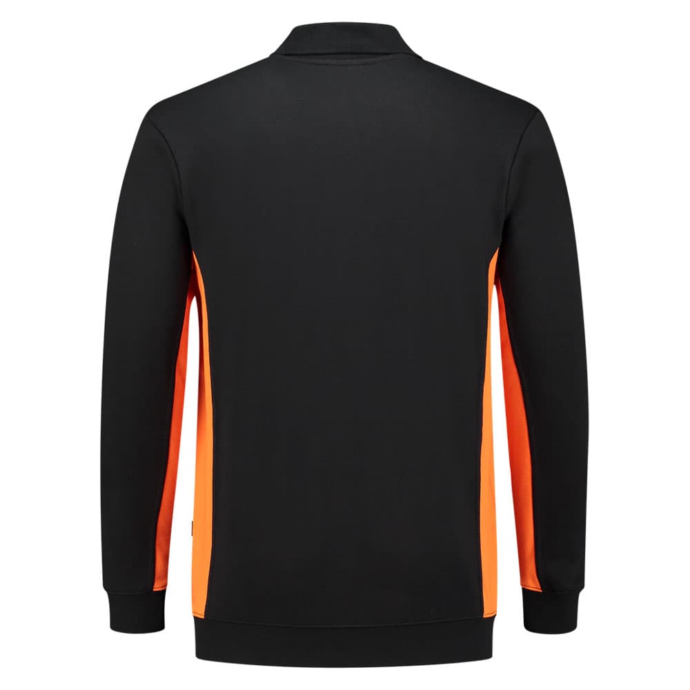 Tricorp Polosweater Bicolor zwart oranje achterkant 302003