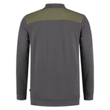 Tricorp Polosweater Bicolor Naden Overige kleuren donkergrijs legergroen achterkant 302004