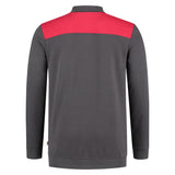Tricorp Polosweater Bicolor Naden Overige kleuren donkergrijs rood achterkant 302004