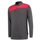 Tricorp Polosweater Bicolor Naden Overige kleuren donkergrijs rood voorkant 302004