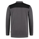 Tricorp Polosweater Bicolor Naden Basis kleuren donkergrijs zwart achterkant 302004