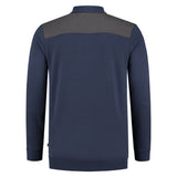 Tricorp Polosweater Bicolor Naden Basis kleuren inktblauw donkergrijs achterkant 302004