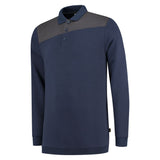 Tricorp Polosweater Bicolor Naden Basis kleuren inktblauw donkergrijs voorkant 302004