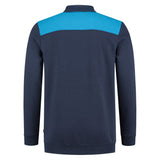 Tricorp Polosweater Bicolor Naden Overige kleuren inktblauw turquoise achterkant 302004