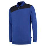Tricorp Polosweater Bicolor Naden Basis kleuren koningsblauw marineblauw voorkant 302004