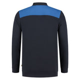Tricorp Polosweater Bicolor Naden Basis kleuren marineblauw koningsblauw achterkant 302004