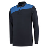 Tricorp Polosweater Bicolor Naden Basis kleuren marineblauw koningsblauw voorkant 302004