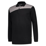 Tricorp Polosweater Bicolor Naden Basis kleuren zwart grijs voorkant 302004