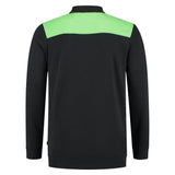 Tricorp Polosweater Bicolor Naden Overige kleuren zwart limoen achterkant  302004