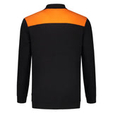 Tricorp Polosweater Bicolor Naden Basis kleuren zwart oranje achterkant 302004