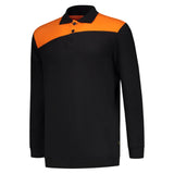 Tricorp Polosweater Bicolor Naden Basis kleuren zwart oranje voorkant 302004