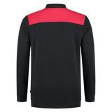Tricorp Polosweater Bicolor Naden Basis kleuren zwart rood achterkant 302004