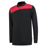 Tricorp Polosweater Bicolor Naden Basis kleuren zwart rood voorkant 302004