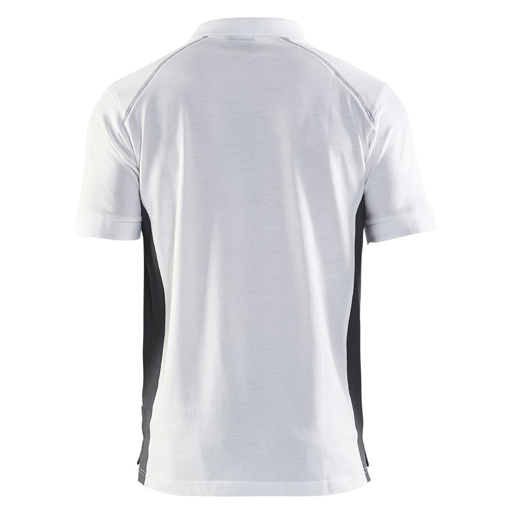 Blaklader Poloshirt Pique wit donkergrijs achterkant 33241050