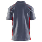 Blaklader Poloshirt Pique grijs rood achterkant 33241050