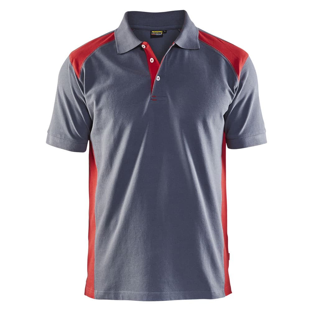 Blaklader Poloshirt Pique grijs rood voorkant 33241050