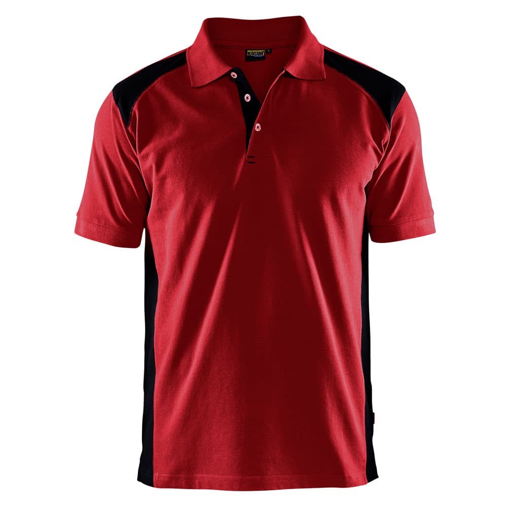 Blaklader Poloshirt Pique rood zwart voorkant 33241050