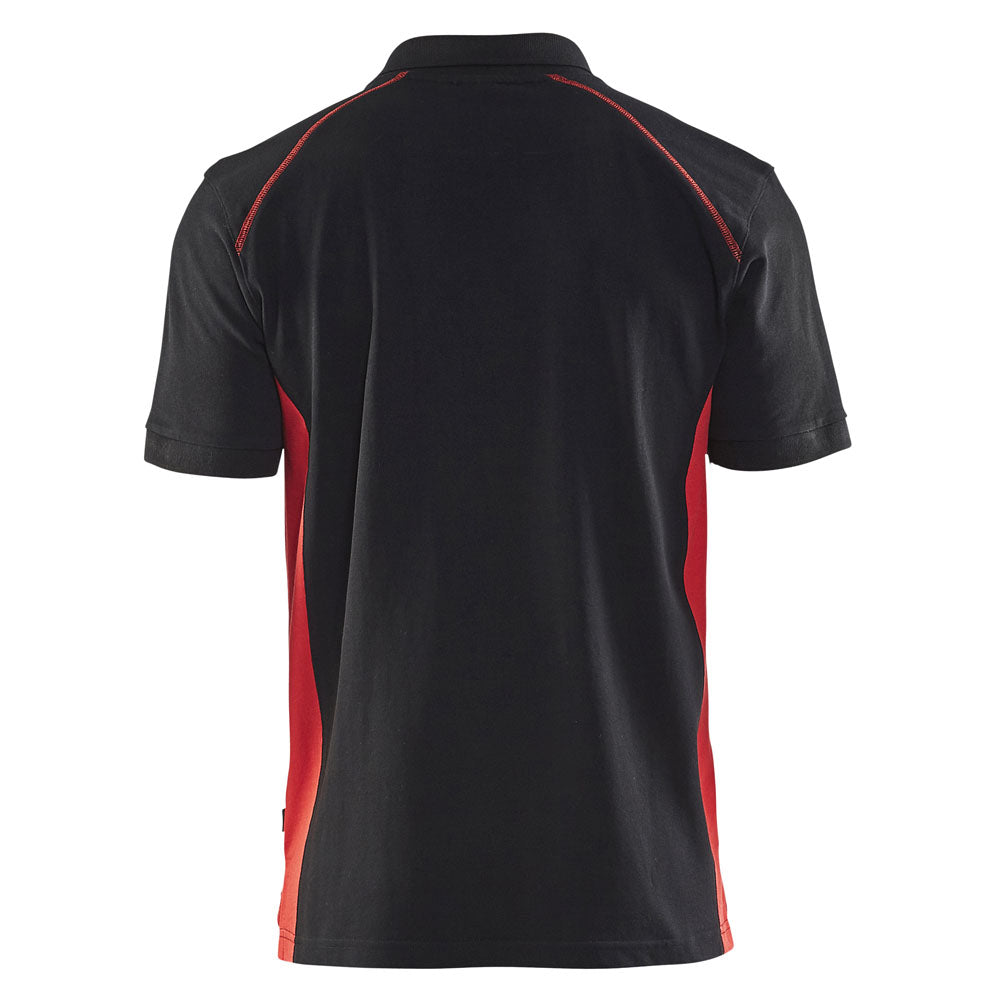 Blaklader Poloshirt Pique zwart rood achterkant 33241050