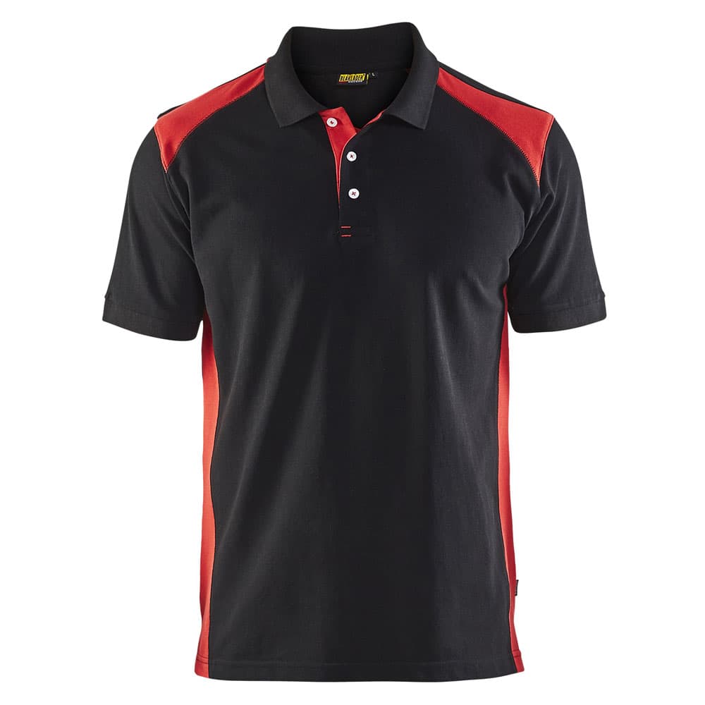 Blaklader Poloshirt Pique zwart rood voorkant 33241050