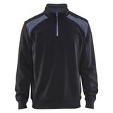 Blaklader Sweatshirt Bi-Colour met halve rits zwart grijs voorkant 33531158
