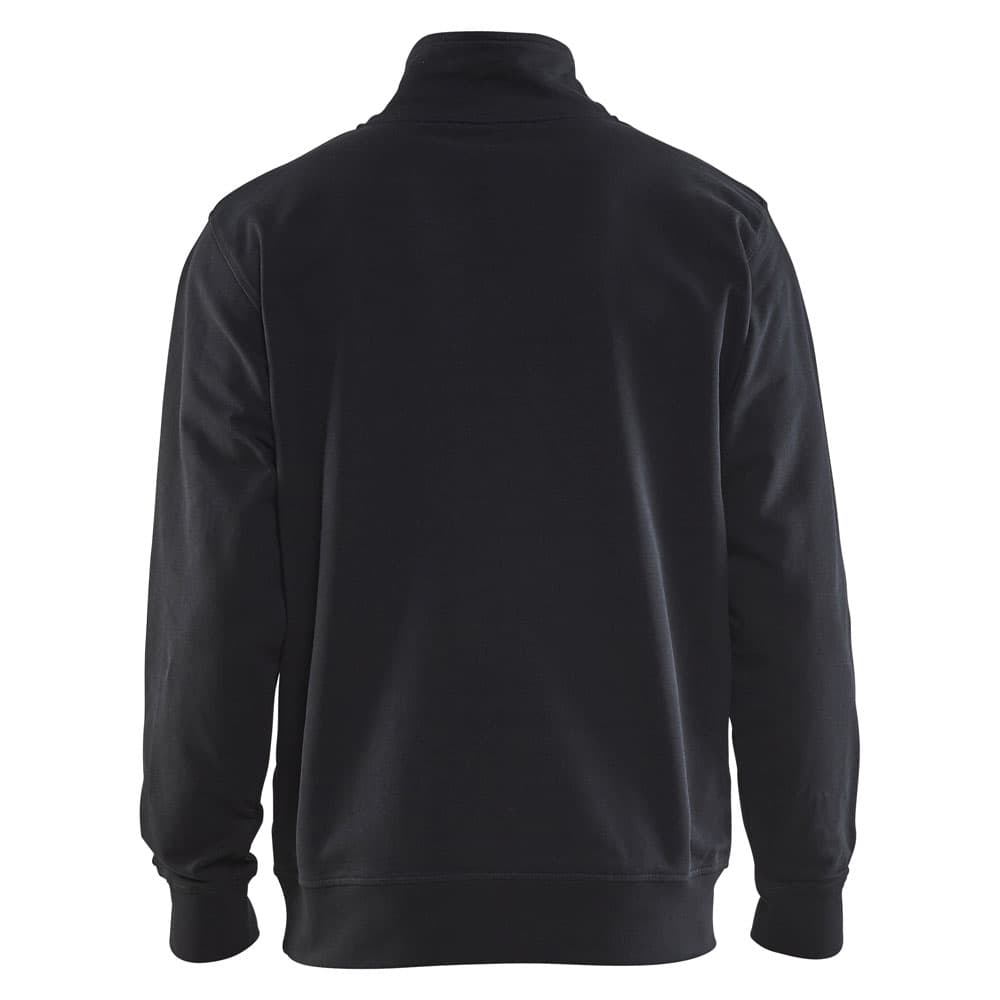 Blaklader Sweatshirt Bi-Colour met halve rits zwart korenblauw achterkant 33531158