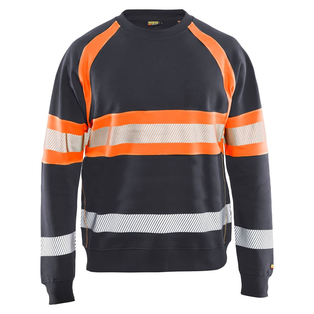 Blaklader sweater medium grijs high vis oranje voorkant 33591158