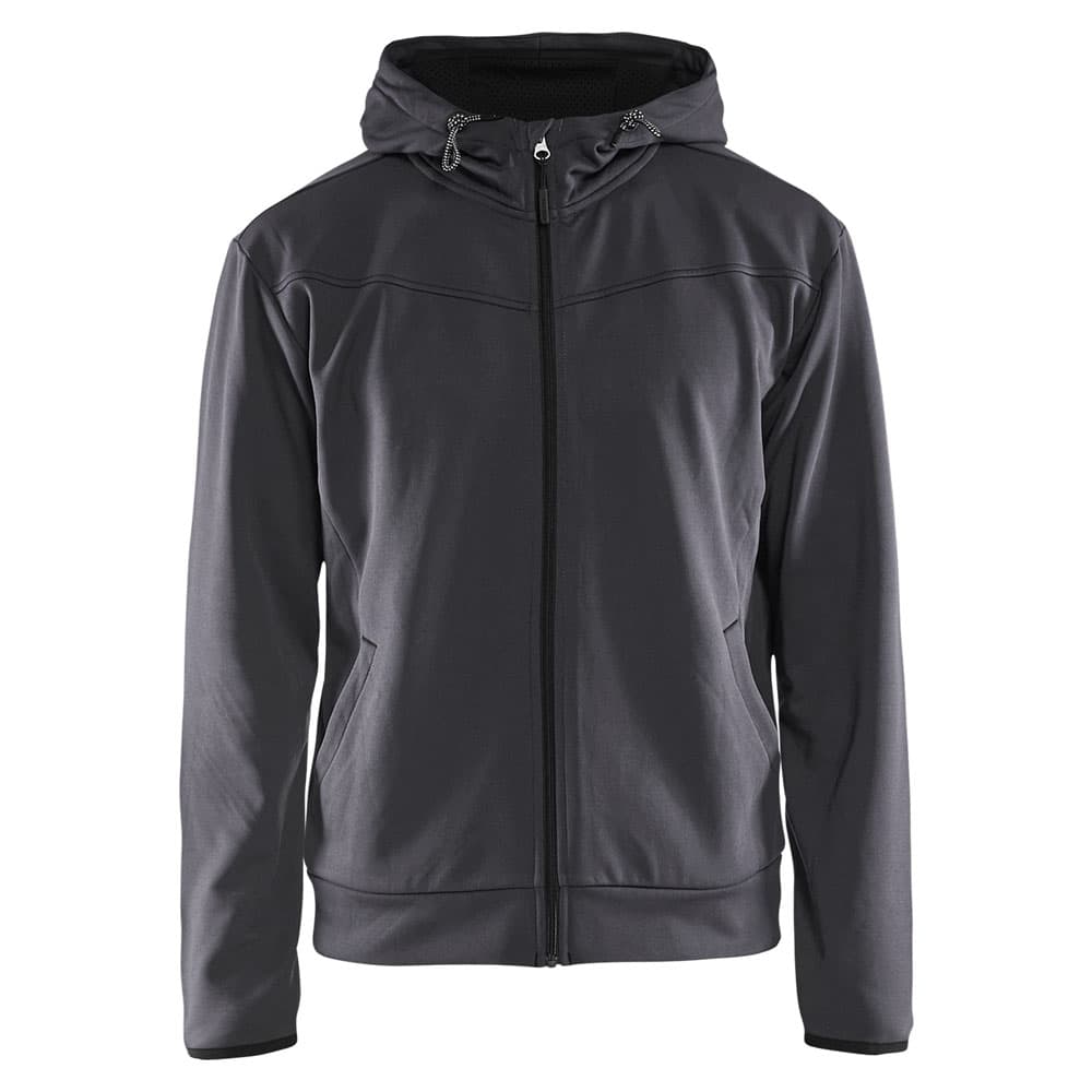 Blaklader hoodie met rits medium grijs zwart voorkant 336325261098