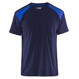 Blaklader T-Shirt Bi-Colour marineblauw korenblauw voorkant 33791042