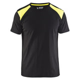 Blaklader T-Shirt Bi-Colour zwart fluor geel voorkant 33791042
