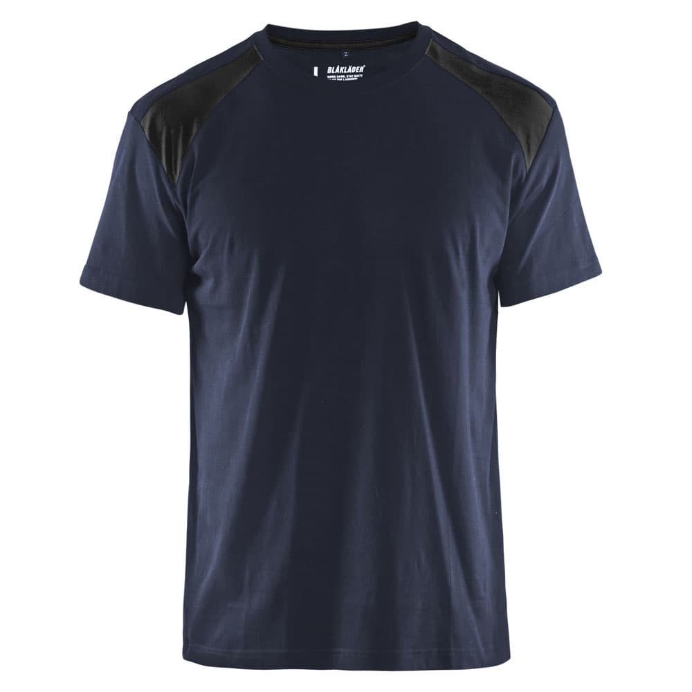 Blaklader T-Shirt Bi-Colour donker marineblauw zwart voorkant 33791042
