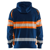 Blaklader high vis hooded sweatshirt marineblauw oranje achterkant 355211588933