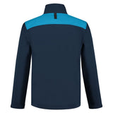 Tricorp Softshell Bicolor Naden inktblauw turquoise achterkant 402021