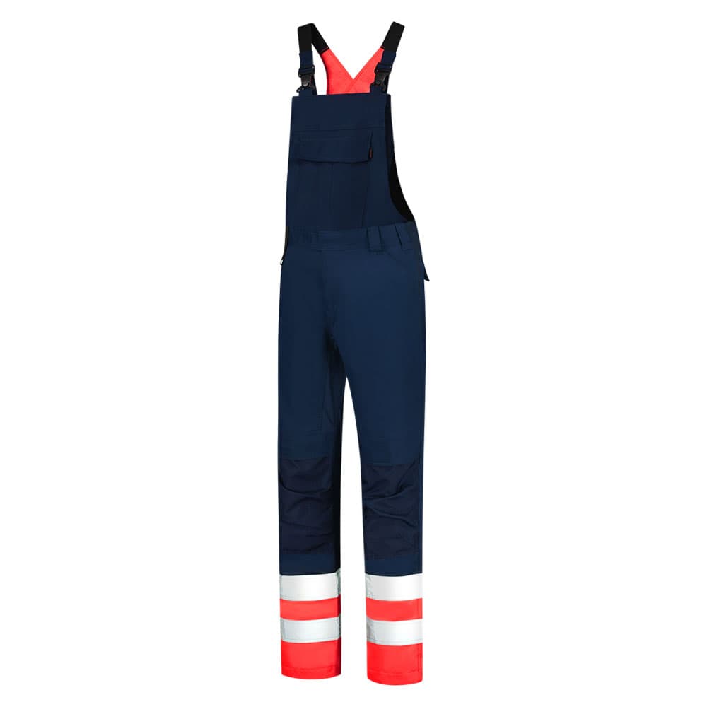 Tricorp Amerikaanse Overall High vis inktblauw fluor rood voorkant 753006