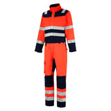 Tricorp Overall High vis Bicolor fluor rood inktblauw voorkant 753009