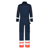 Tricorp Overall High vis inktblauw fluor rood achterkant 753010