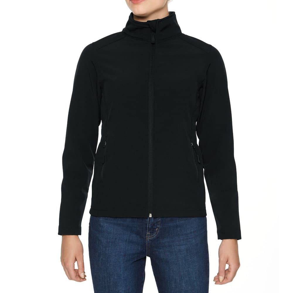 Gildan Hammer Softshell Jacket for her zwart voorkant GILSS800L
