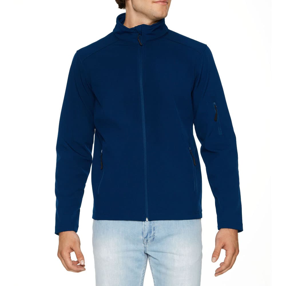 Gildan Hammer Softshell Jacket unisex marineblauw voorkant GILSS800