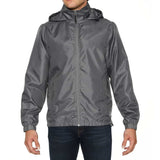 Gildan Hammer Windwear Jacket unisex grijs voorkant GILWR800
