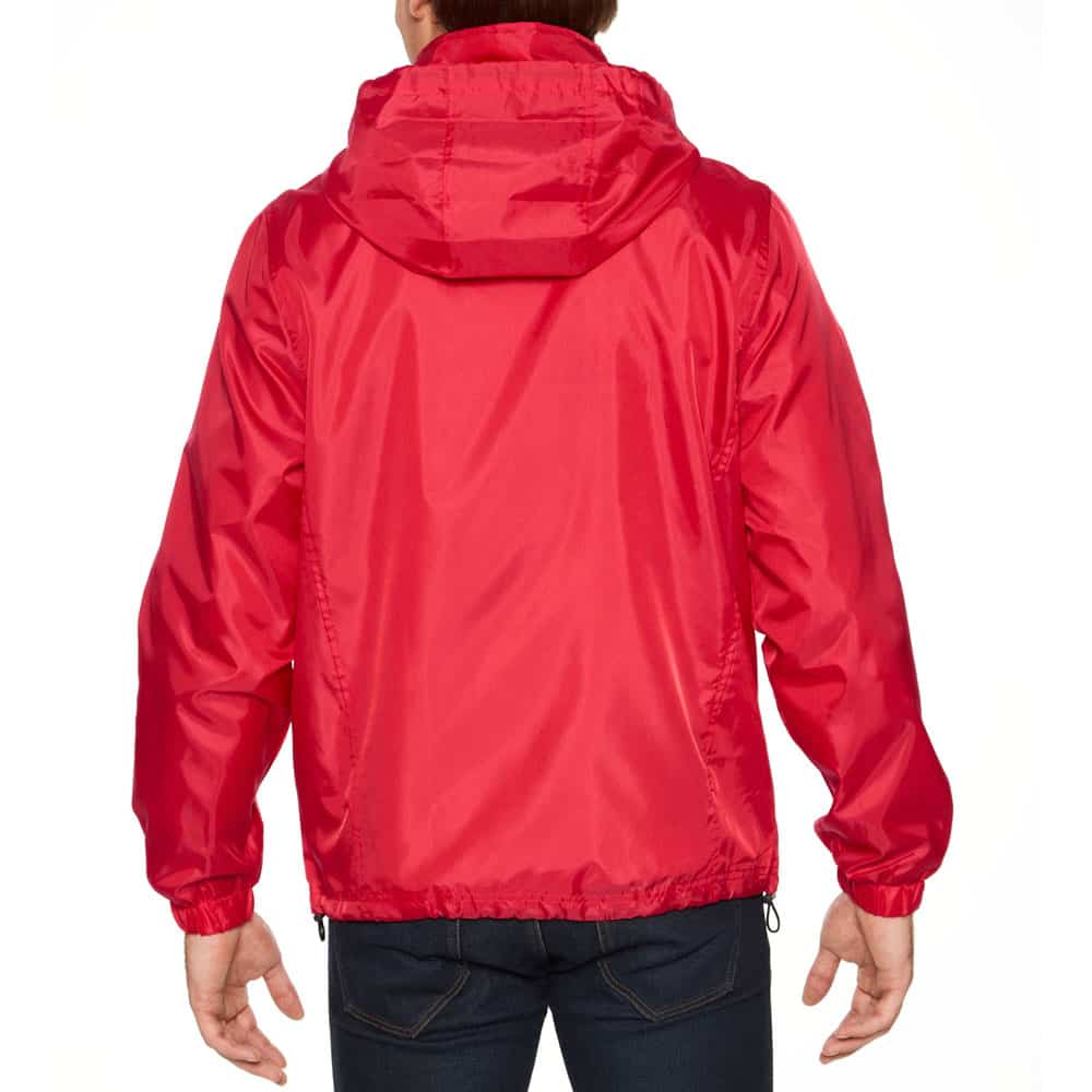 Gildan Hammer Windwear Jacket unisex rood achterkant GILWR800