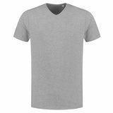 Lemon & Soda Fine Cotton Elastane V-neck T-shirt for him grijs melange voorkant LEM1135